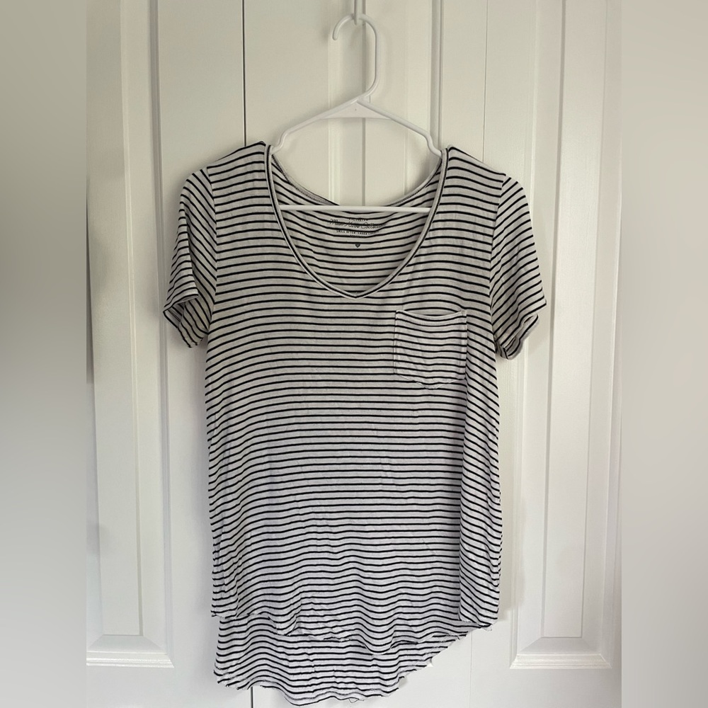 American Eagle Outfitters Striped Pocket Tee